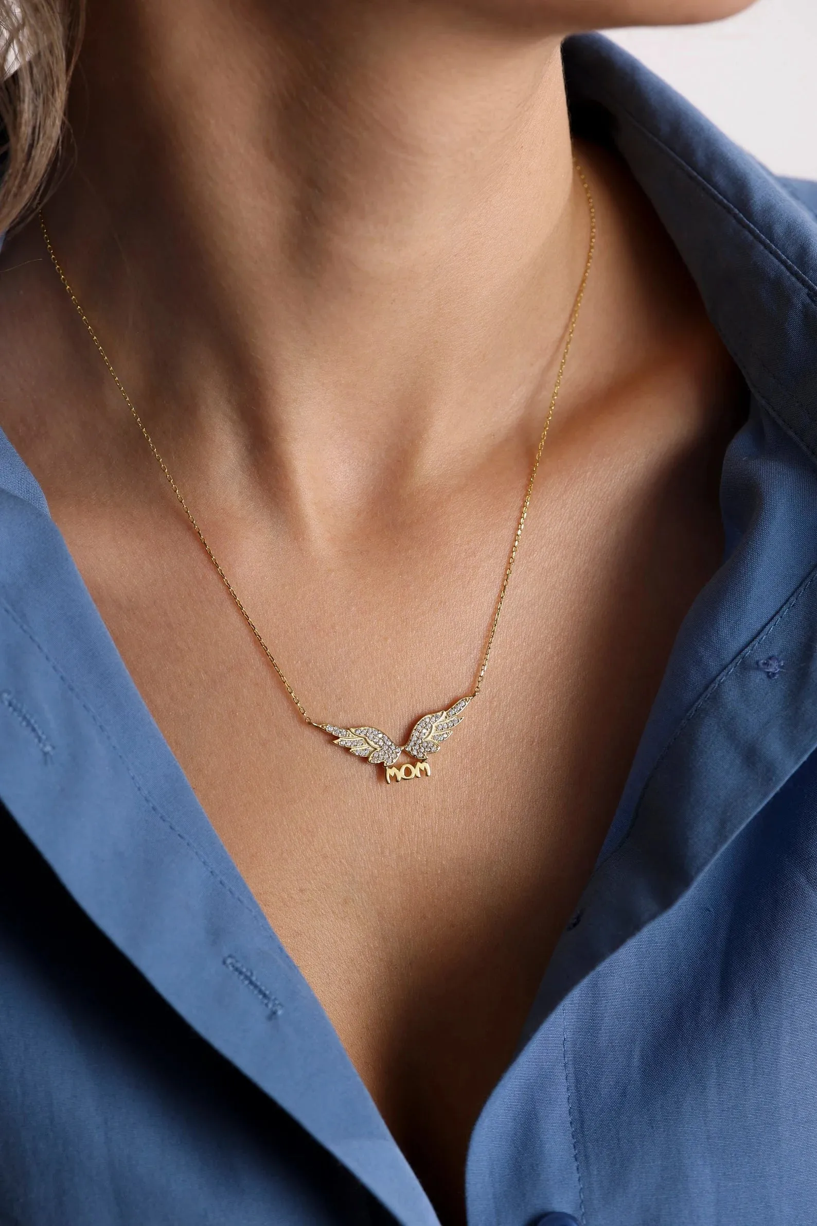 MOM Angel Gold Plating Necklace