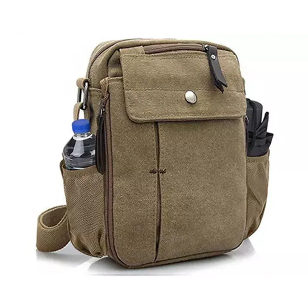 Multi-Functional Canvas Purse Bag with Bottle Holder