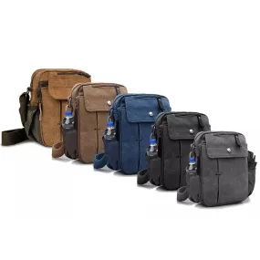 Multi-Functional Canvas Purse Bag with Bottle Holder