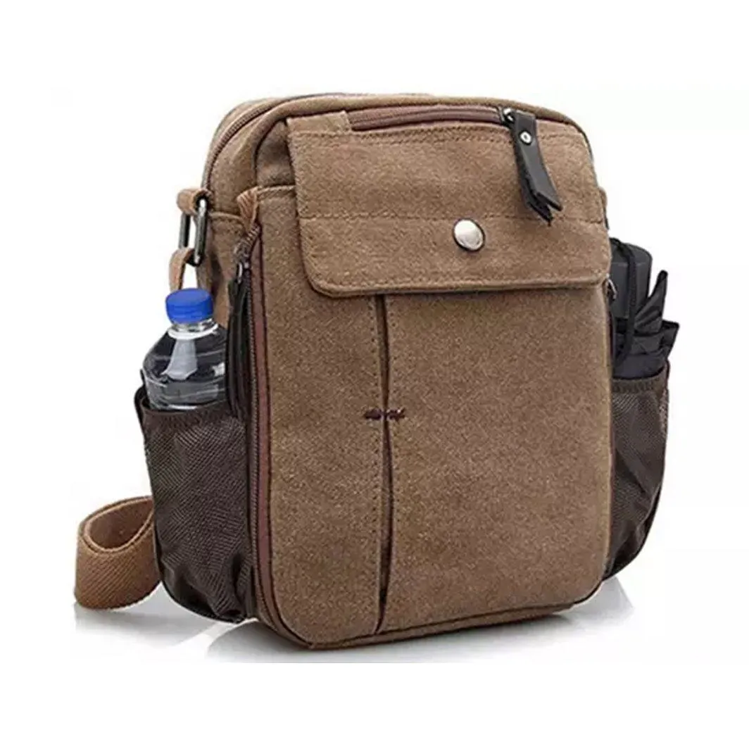 Multi-Functional Canvas Purse Bag with Bottle Holder