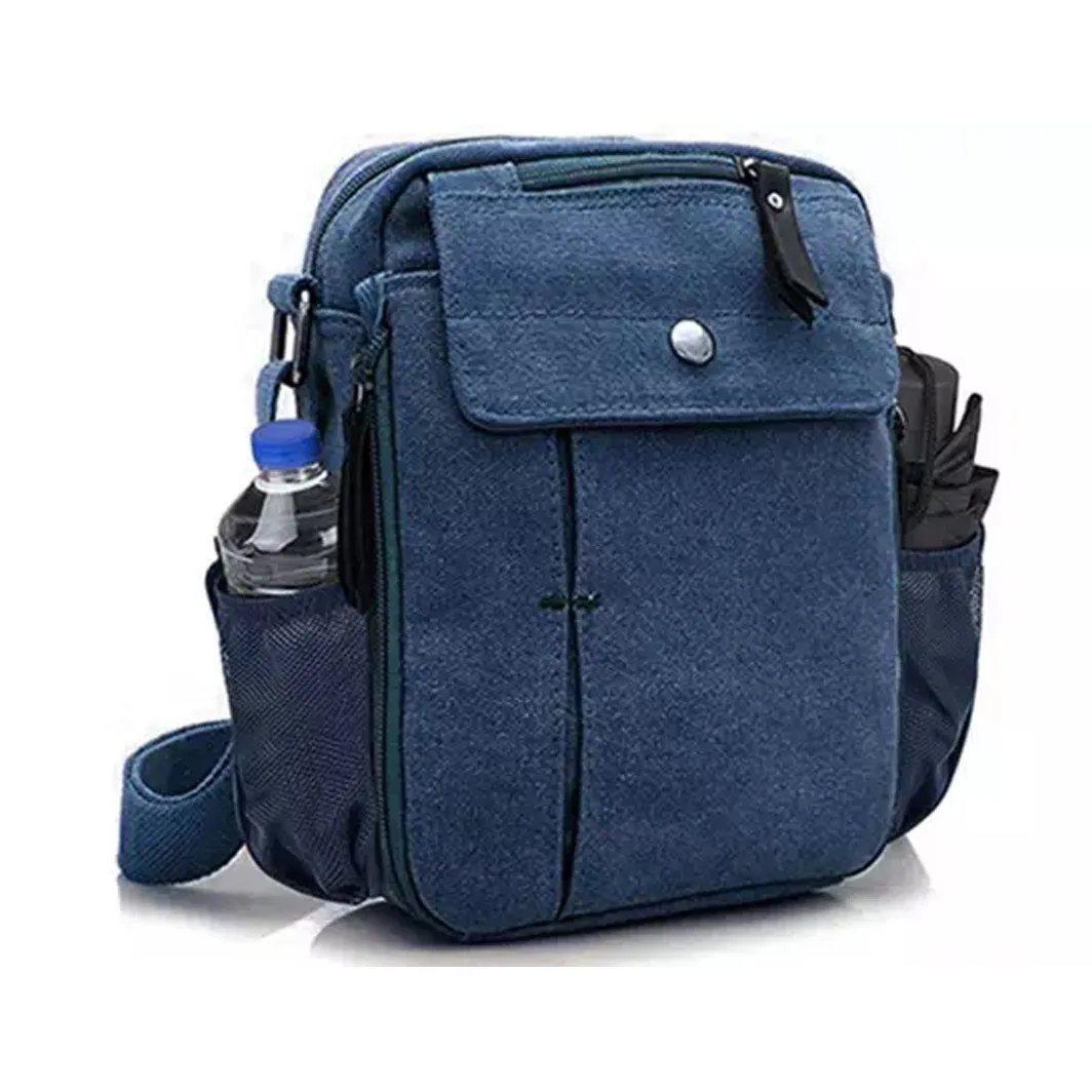 Multi-Functional Canvas Purse Bag with Bottle Holder