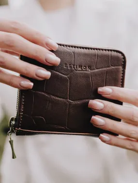 Multi Vegan Corn Leather Wallet | Brown Crocodile