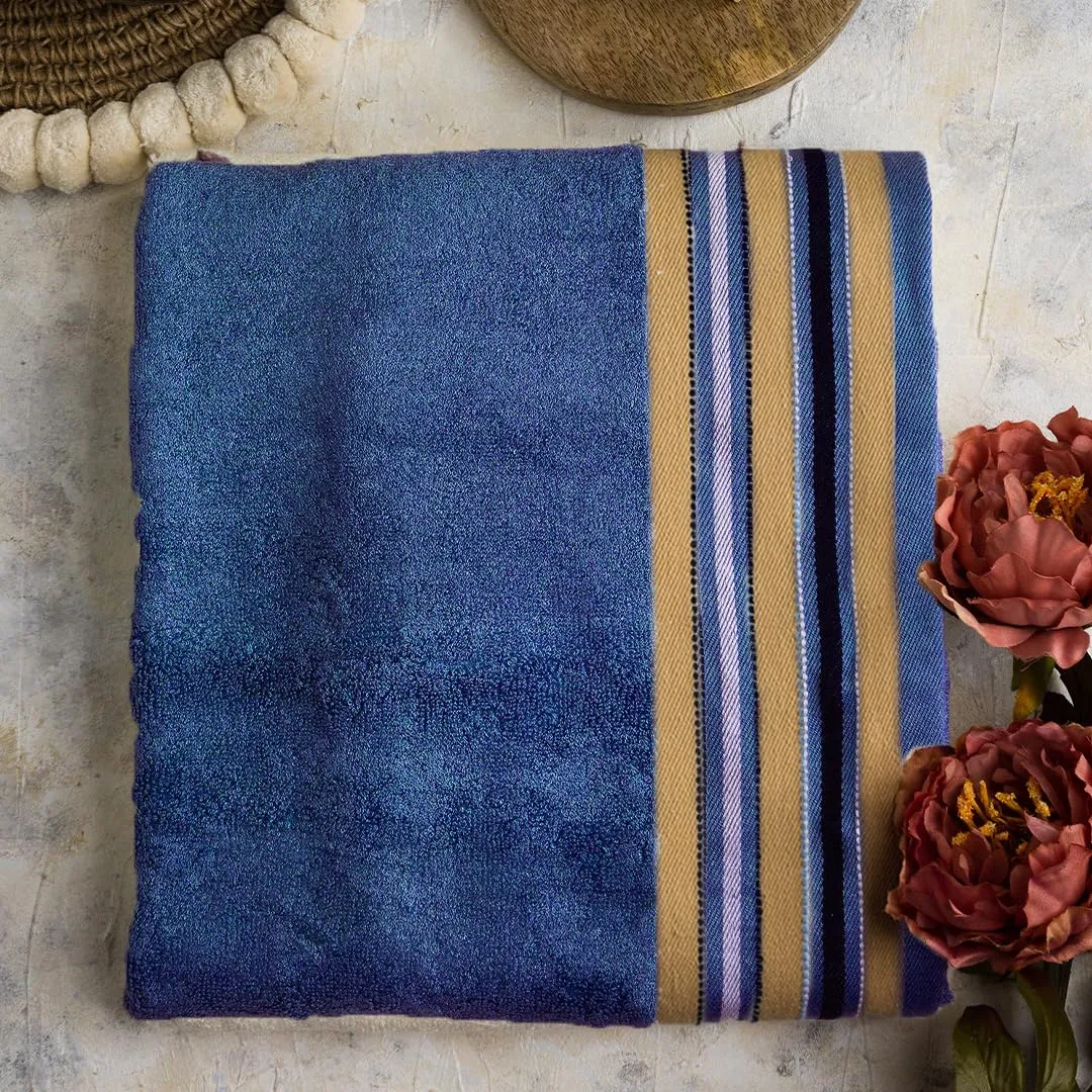 Mush Designer Bamboo Towel |Ultra Soft, Absorbent & Quick Dry Towel For Bath, Beach, Pool, Travel, Spa And Yoga (Bath Towel, Charcoal Blue), 250 TC