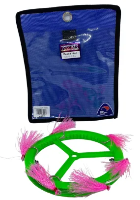NACSAN - 100LB DRONE LINE 6 HOOK 7.5M WITH LEADER WHEEL AND POUCH