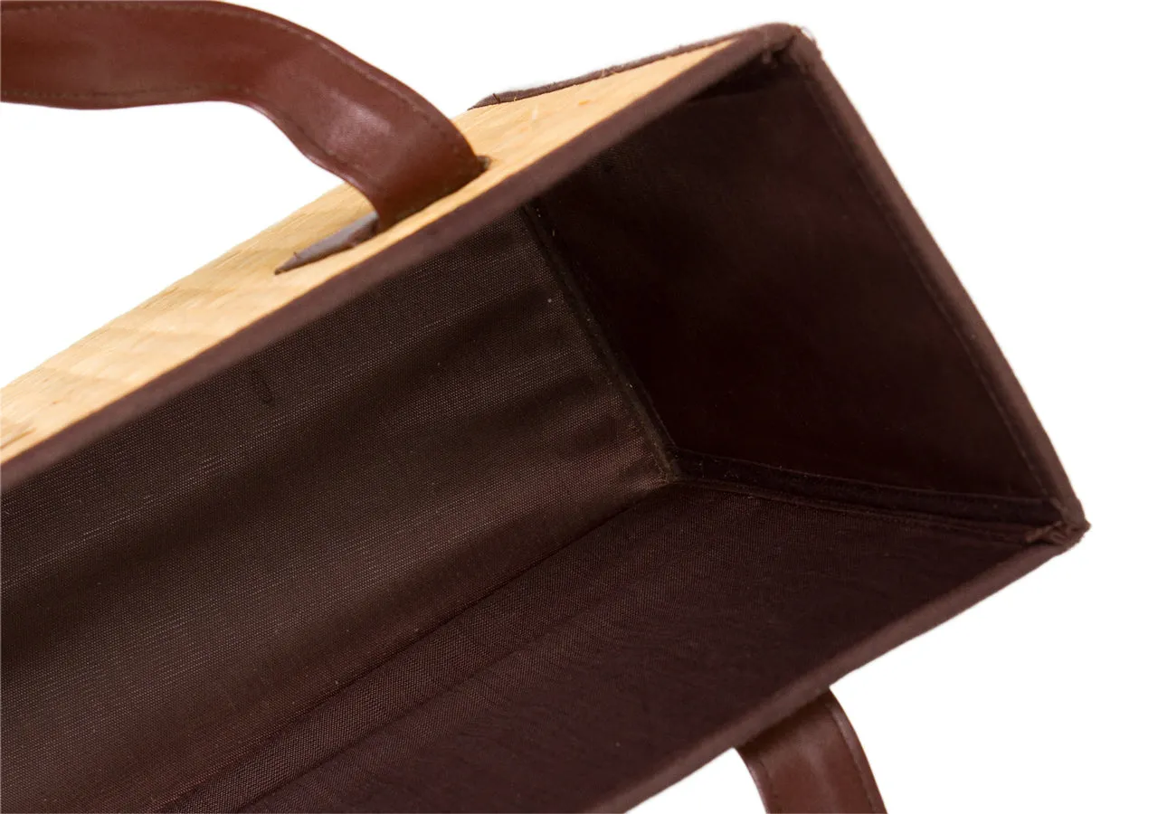 Natural Tote with fabric handles