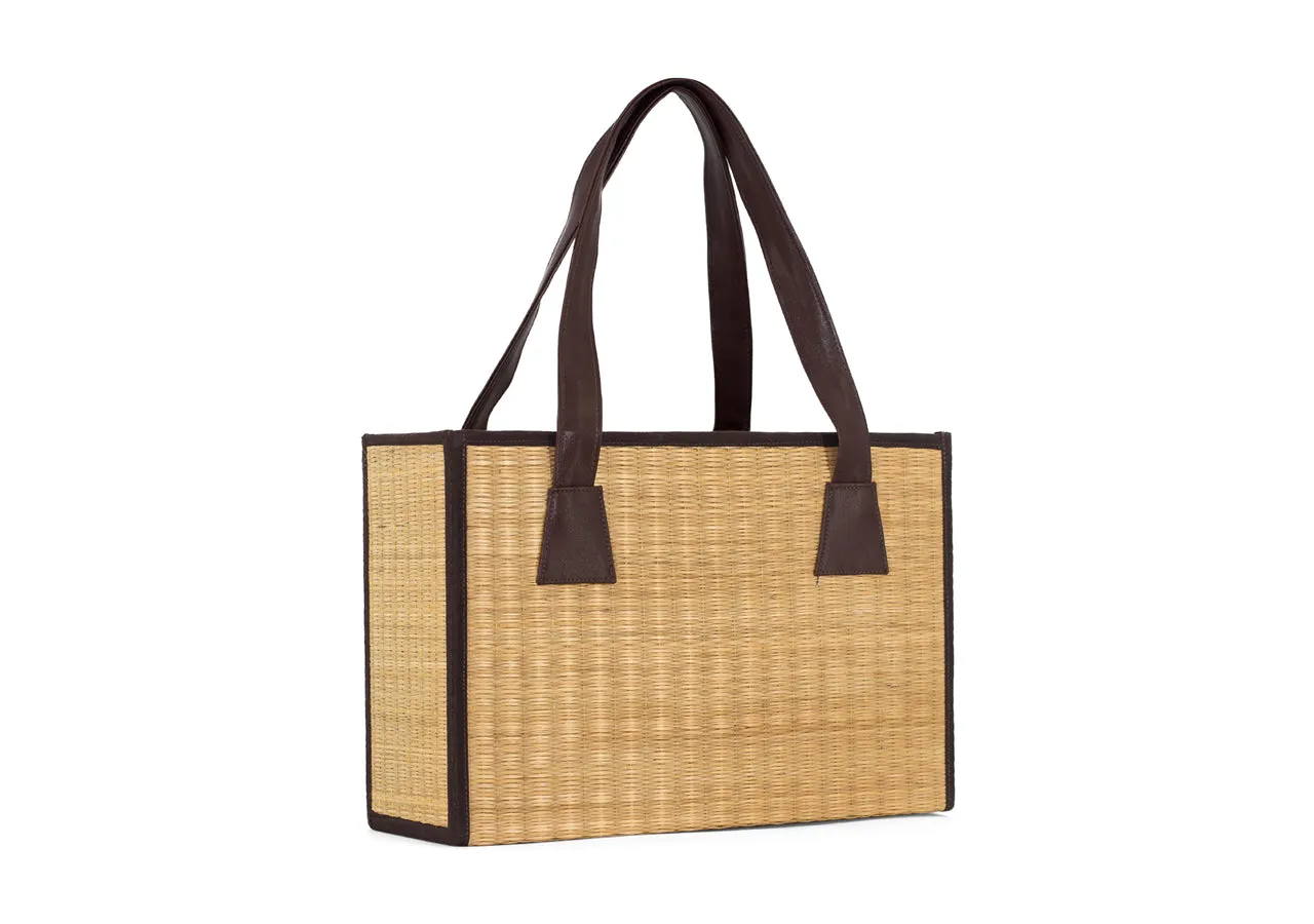 Natural Tote with fabric handles