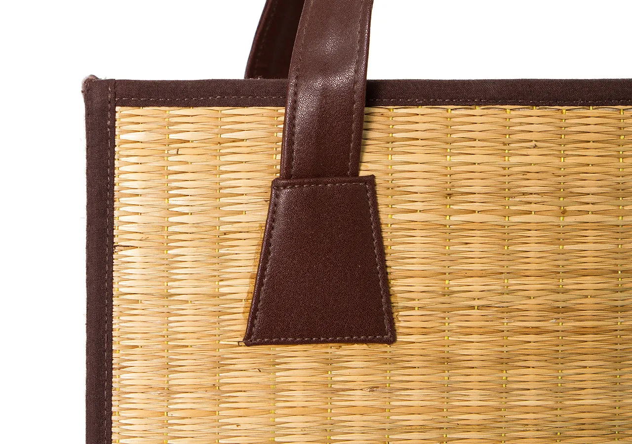 Natural Tote with fabric handles