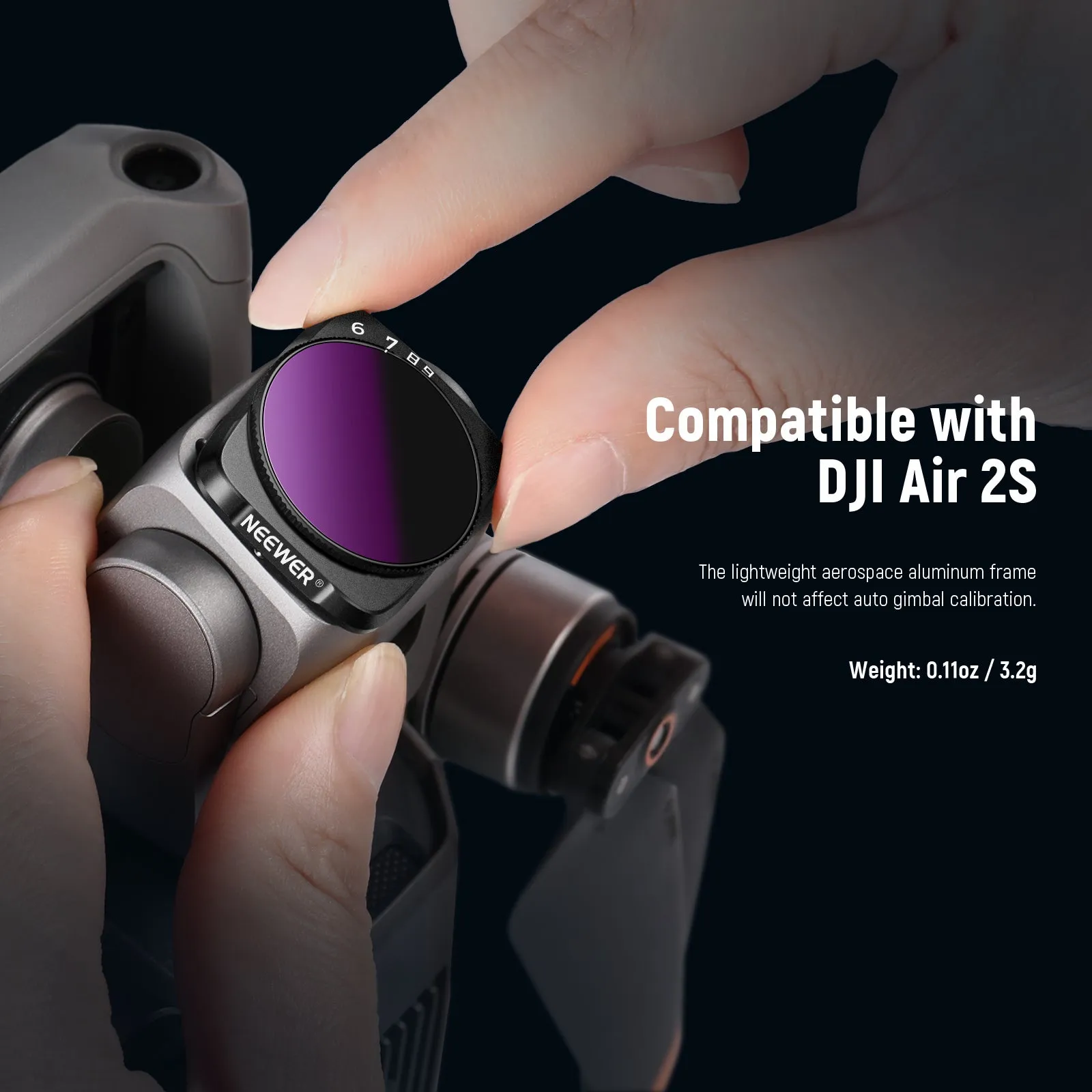 NEEWER 2PCS Variable ND Filter Set Compatible with DJI Air 2S