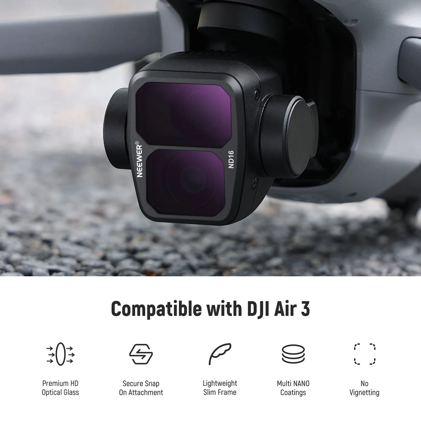 NEEWER 6 Pack ND CPL UV Filter Set compatible with DJI Air 3