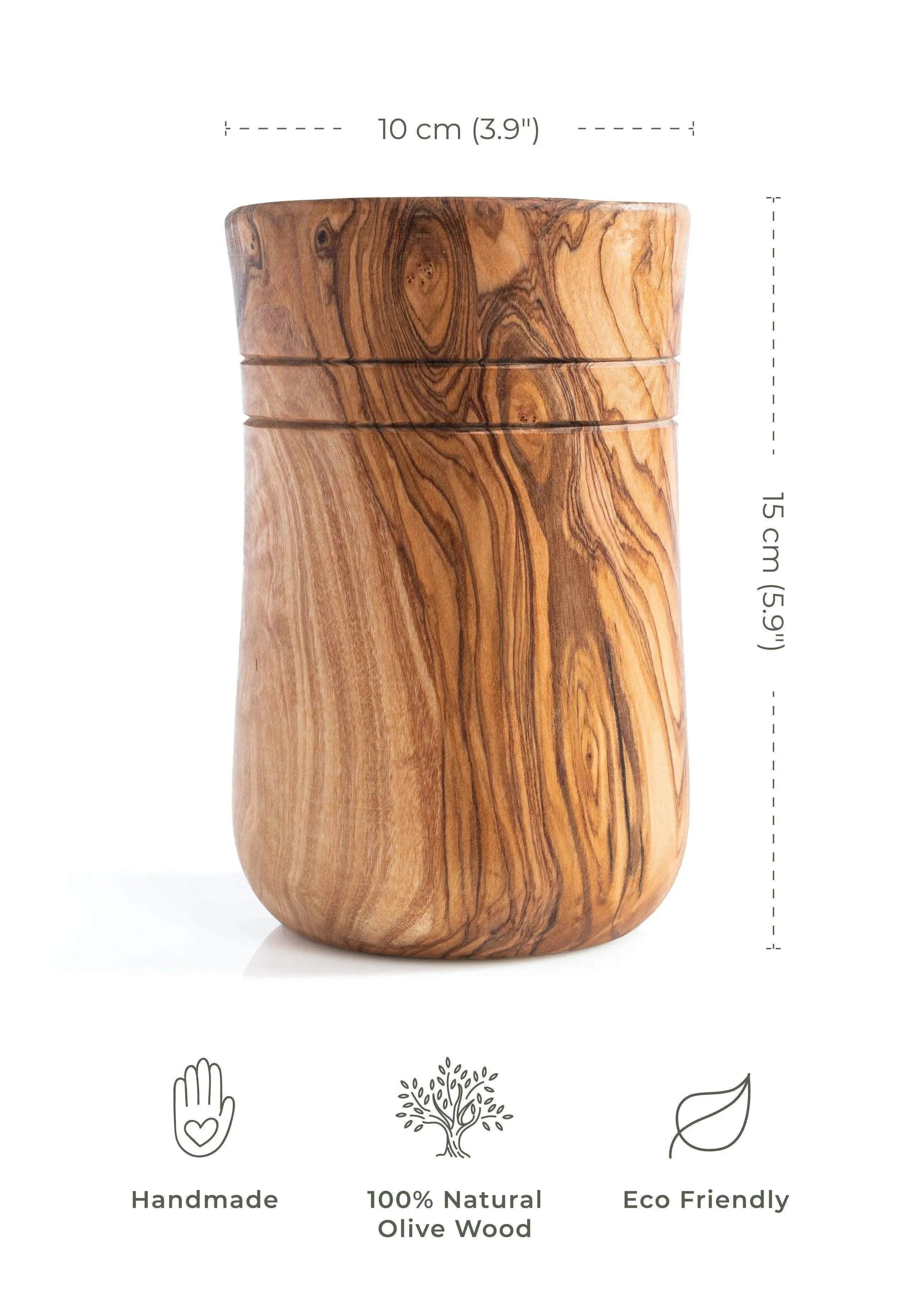 Olive Wood Utensils Holder