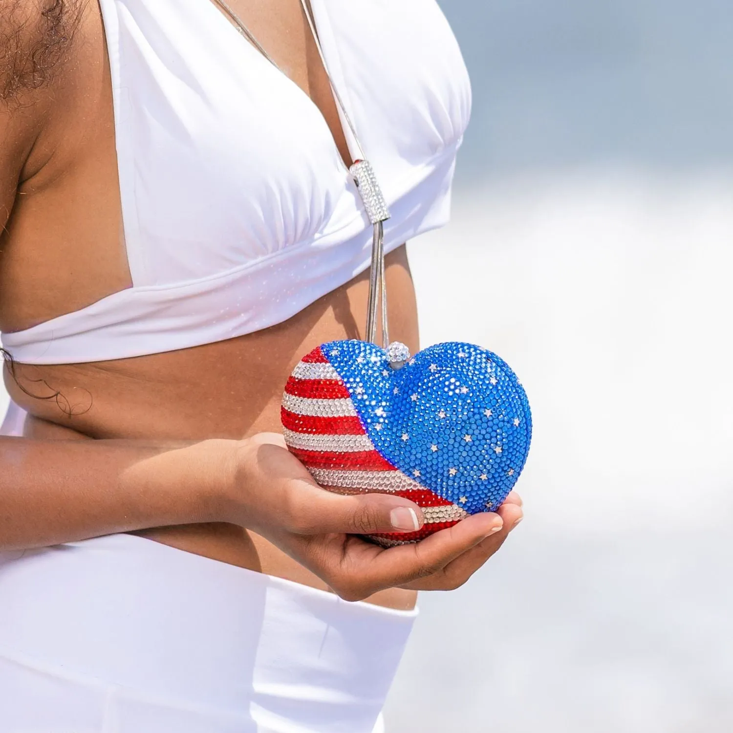 PATRIOTIC HEART CLUTCH - PJ139 MEDIUM
