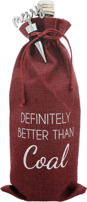 Pavilion Better Than Coal Wine Gift Bag Set - 13"