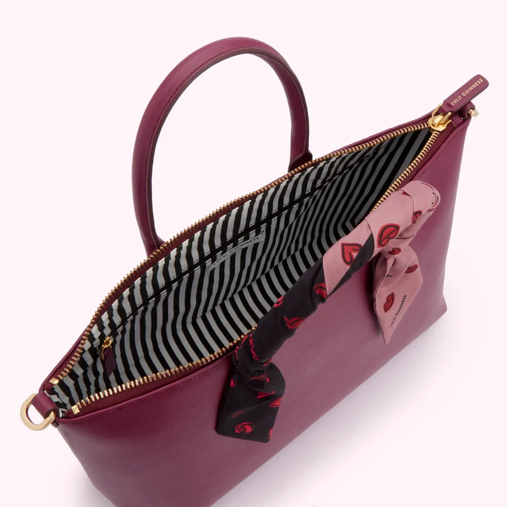PEONY LEATHER SCARF FRANCES TOTE BAG