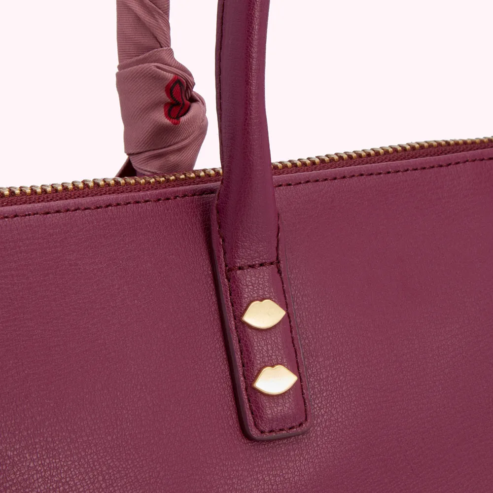 PEONY LEATHER SCARF FRANCES TOTE BAG