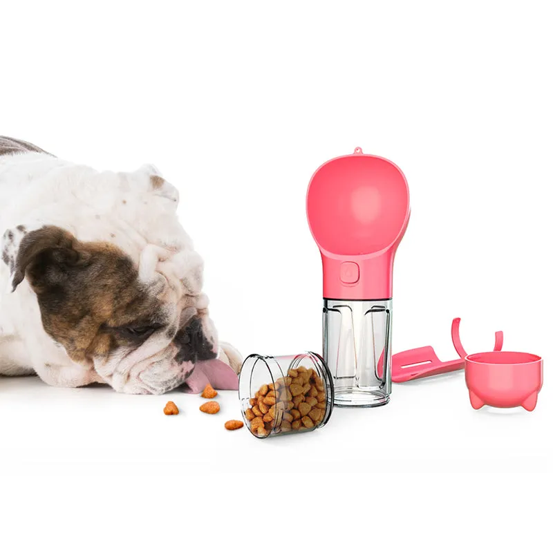 Pet Water Bottle | Multifunctional and Portable Dog Travel Water Dispenser with Food Container