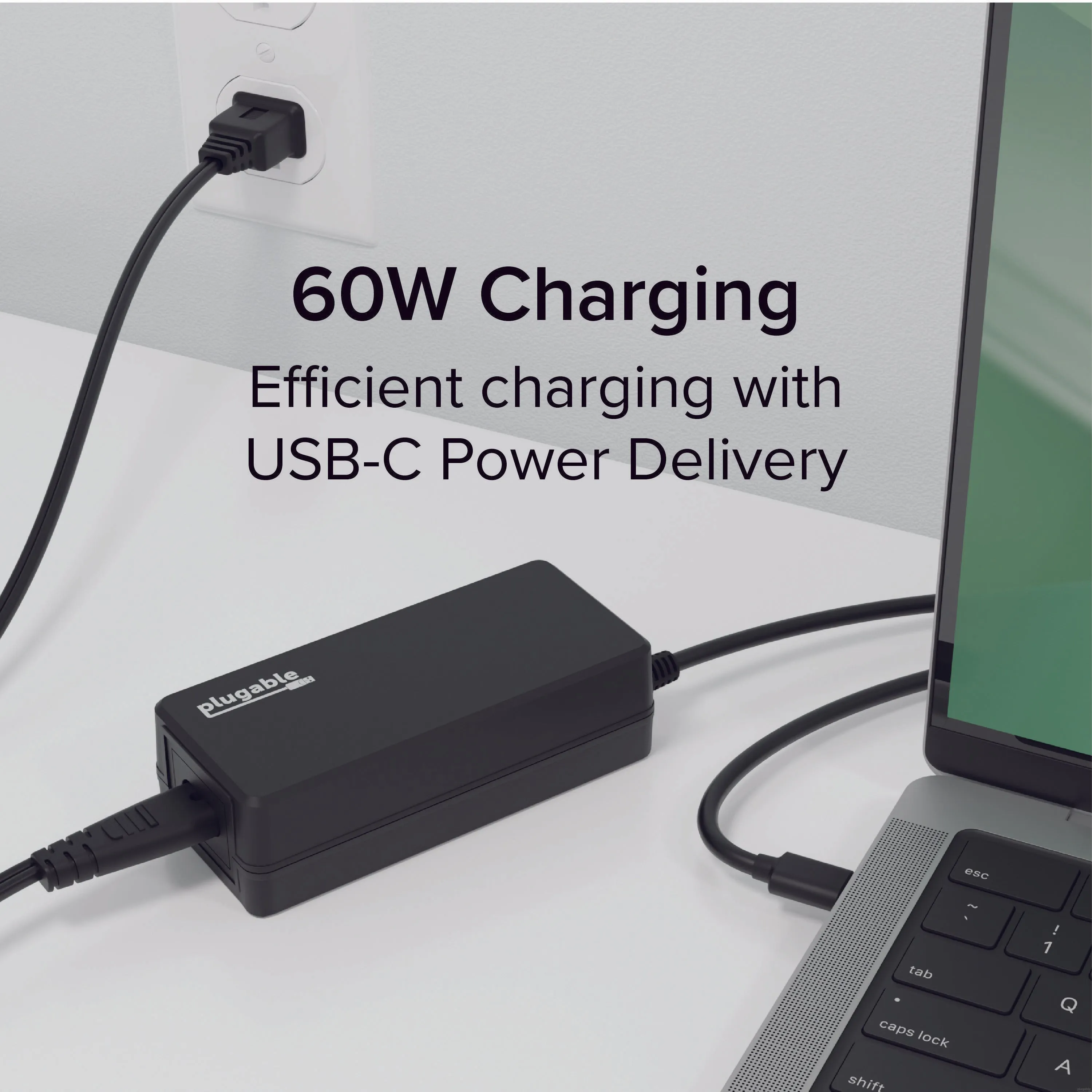Plugable USB Type-C Power Delivery 60W Power Supply