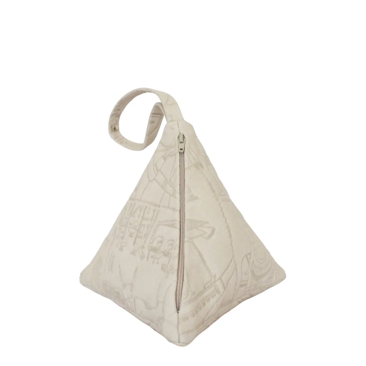 Pyramid Bag, Embossed Stone