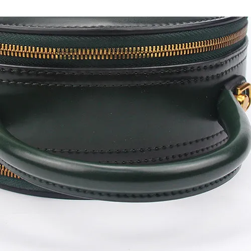 Red Leather Round Shaped Bag Purse