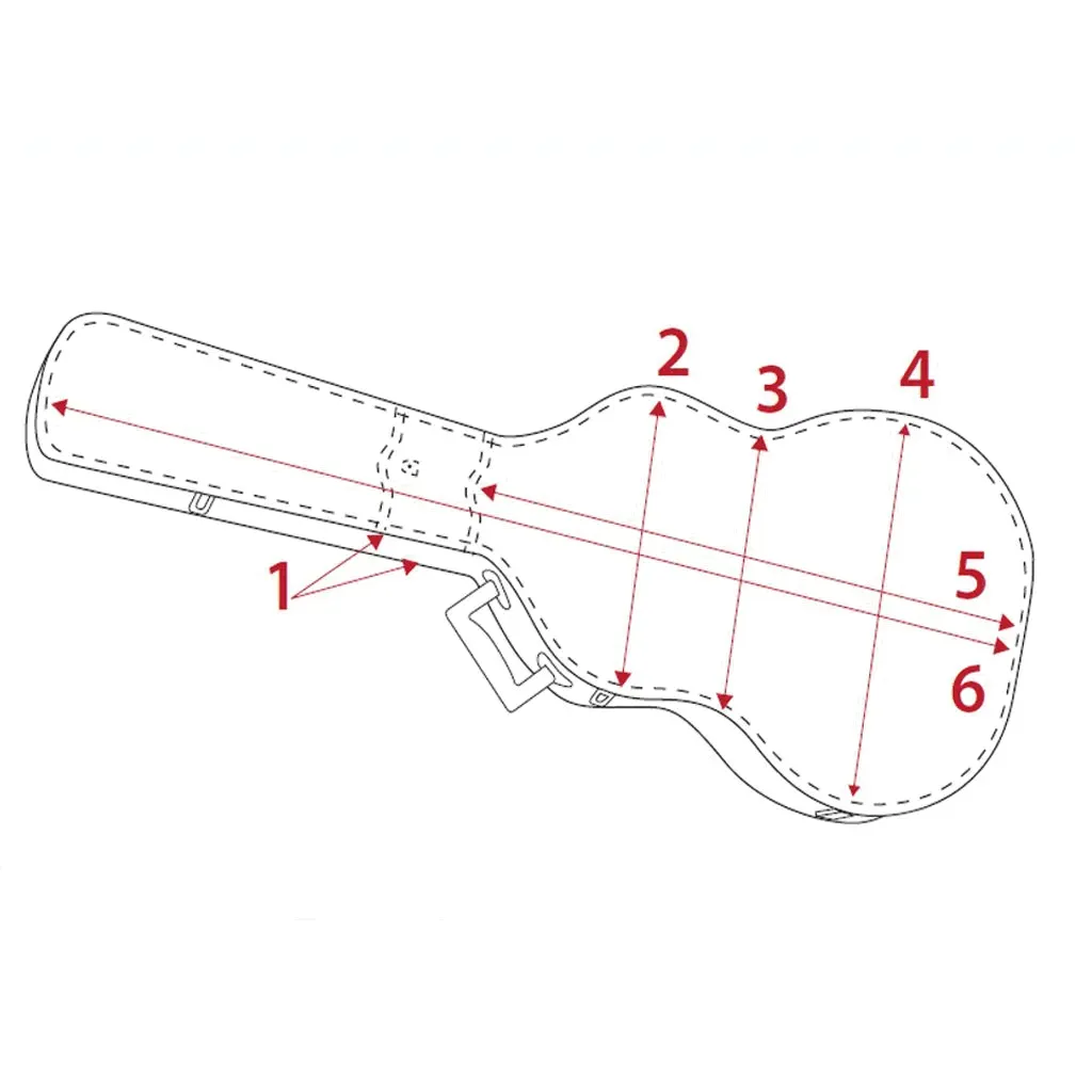 Sc Style Shaped Electric Guitar Case Black Vinyl Covered