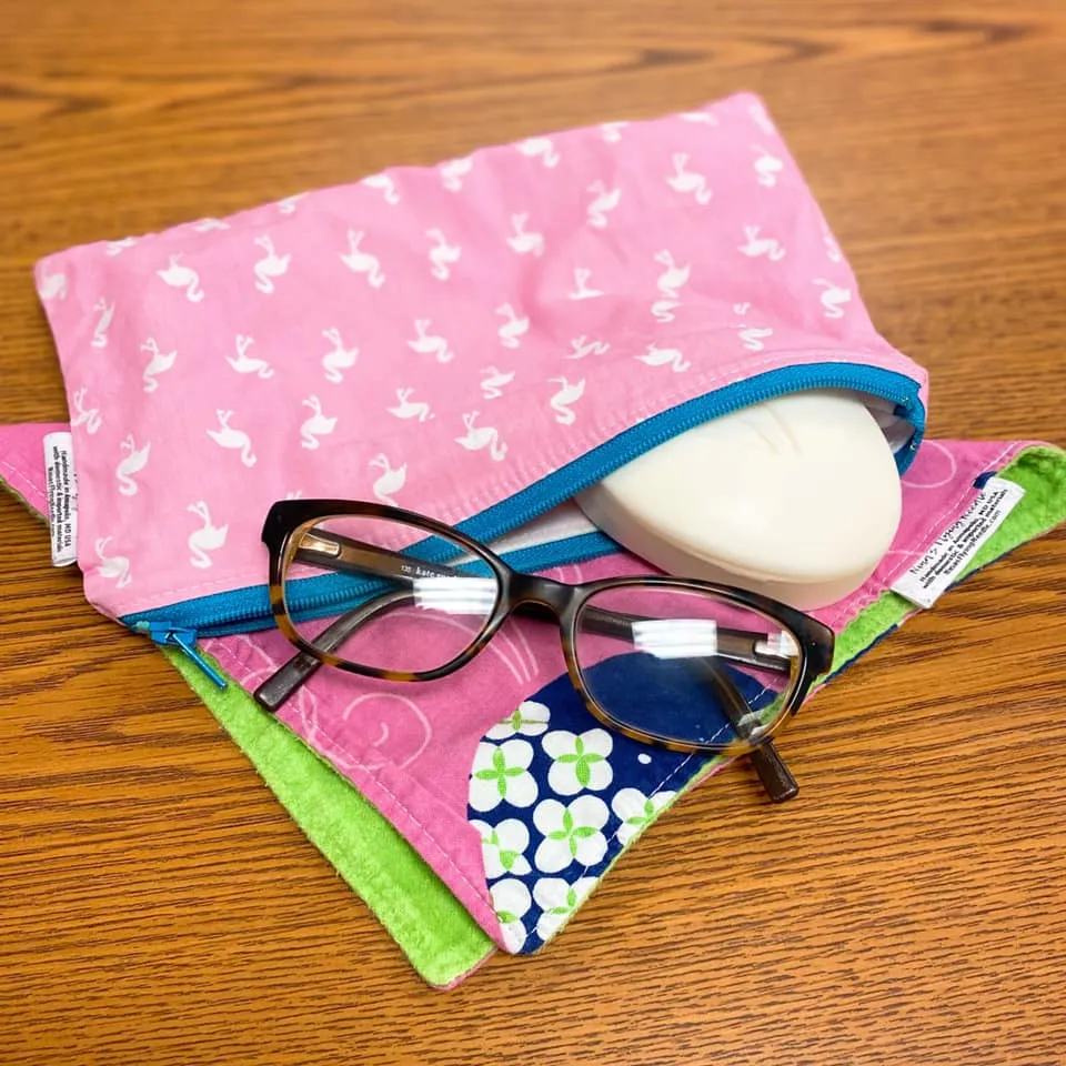 Snack Sized Reusable Zippered Bag Tie Dye Blue Green Purple