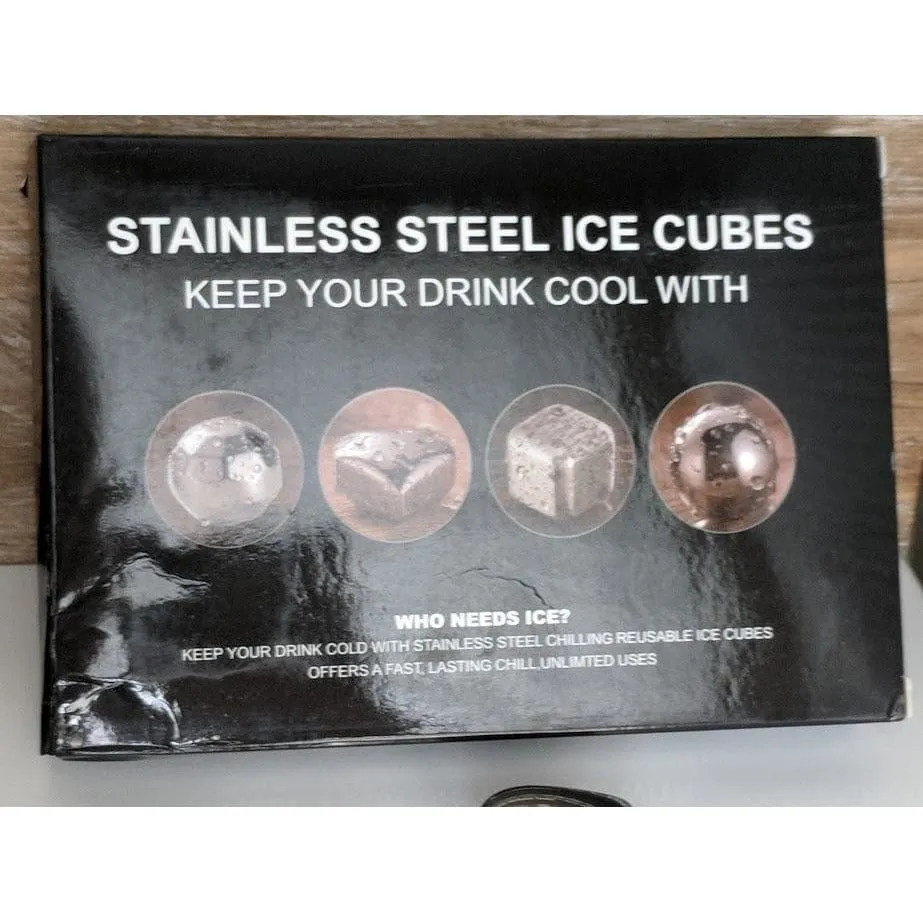 Stainless Steel Ice Cubes & Straws-Undiluted Cold Drinks!  Perfect for Iced Coffee & Alcoholic Drinks. *