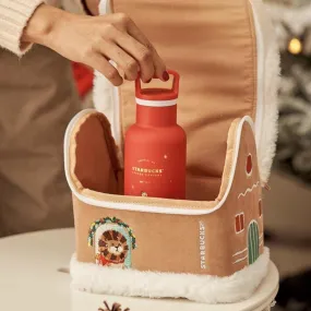 Starbucks China Red Christmas 12 oz Little Lion Stainless Steel Cup with Igloo Shaped Bag (Starbucks China Christmas 2021)