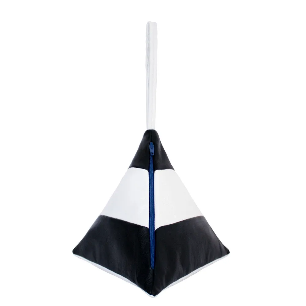 Striped Pyramid Bag | Black, White