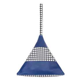 Striped Pyramid Bag | Blue, Grid