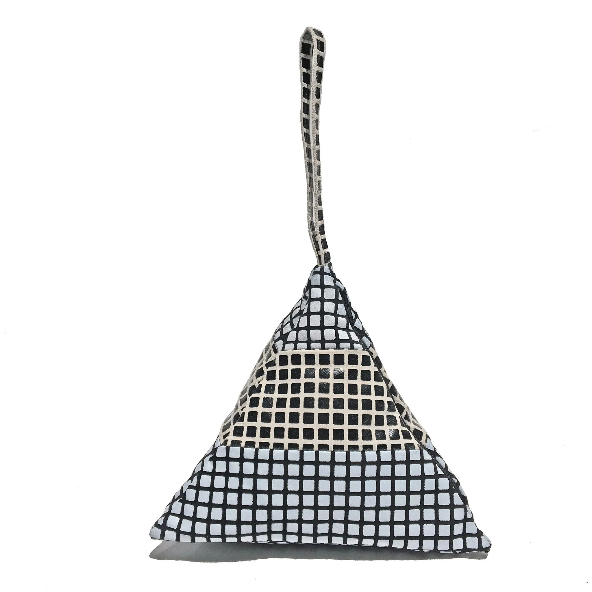 Striped Pyramid Bag | BW Grid, WB Grid