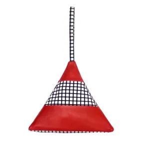 Striped Pyramid Bag | Red, Grid