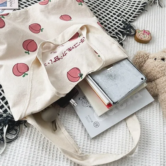 Sweet Peach Canvas Tote Bag