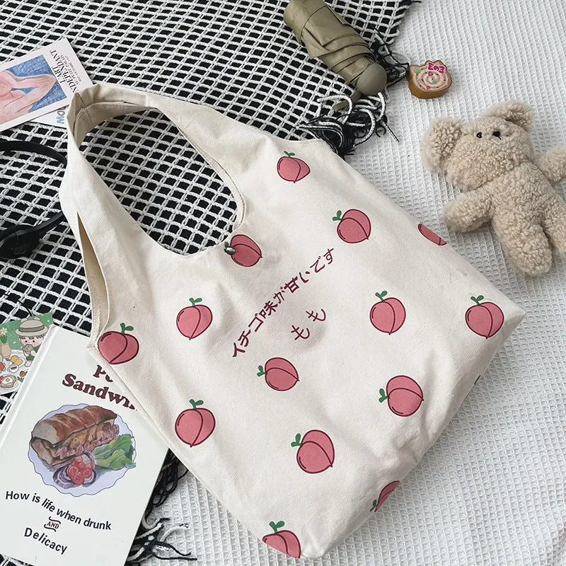 Sweet Peach Canvas Tote Bag