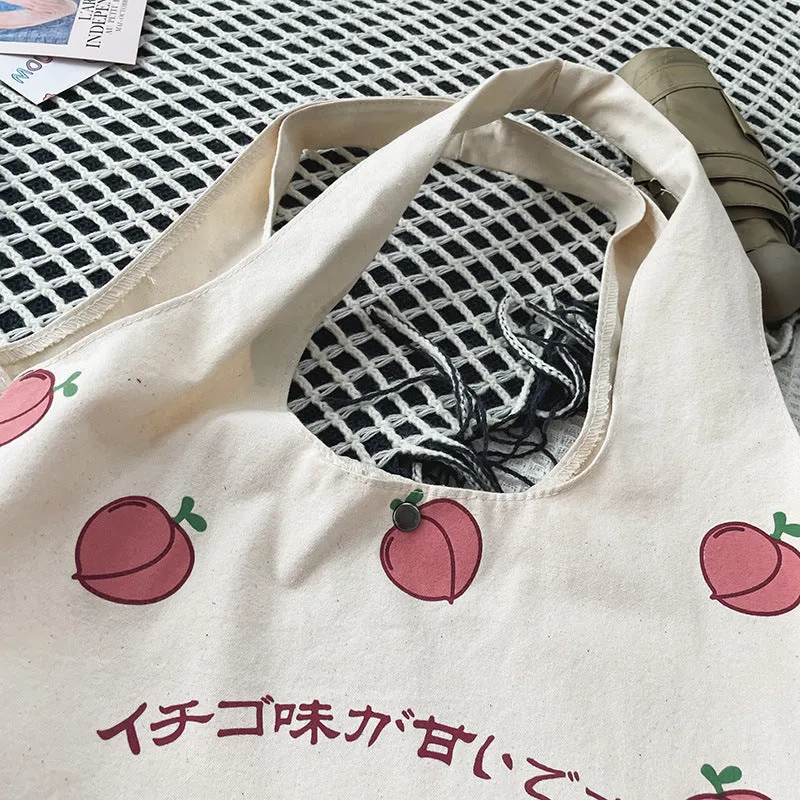 Sweet Peach Canvas Tote Bag