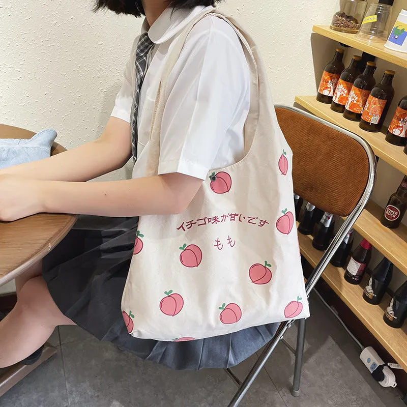 Sweet Peach Canvas Tote Bag