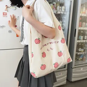 Sweet Peach Canvas Tote Bag