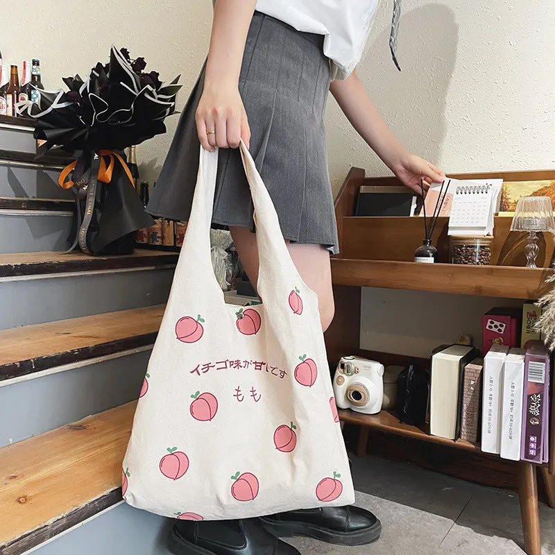 Sweet Peach Canvas Tote Bag
