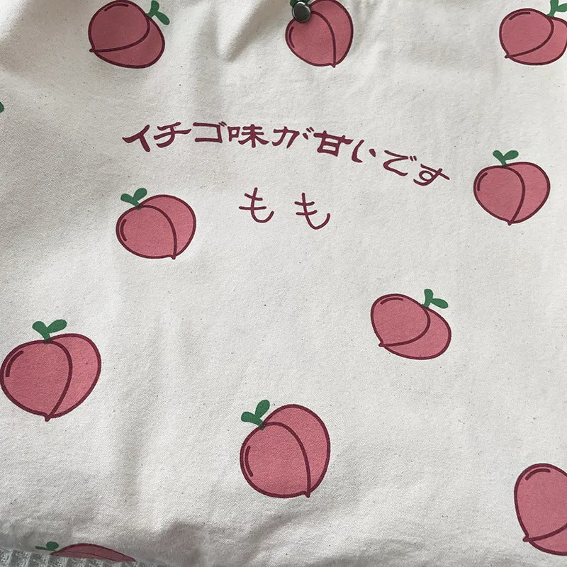 Sweet Peach Canvas Tote Bag