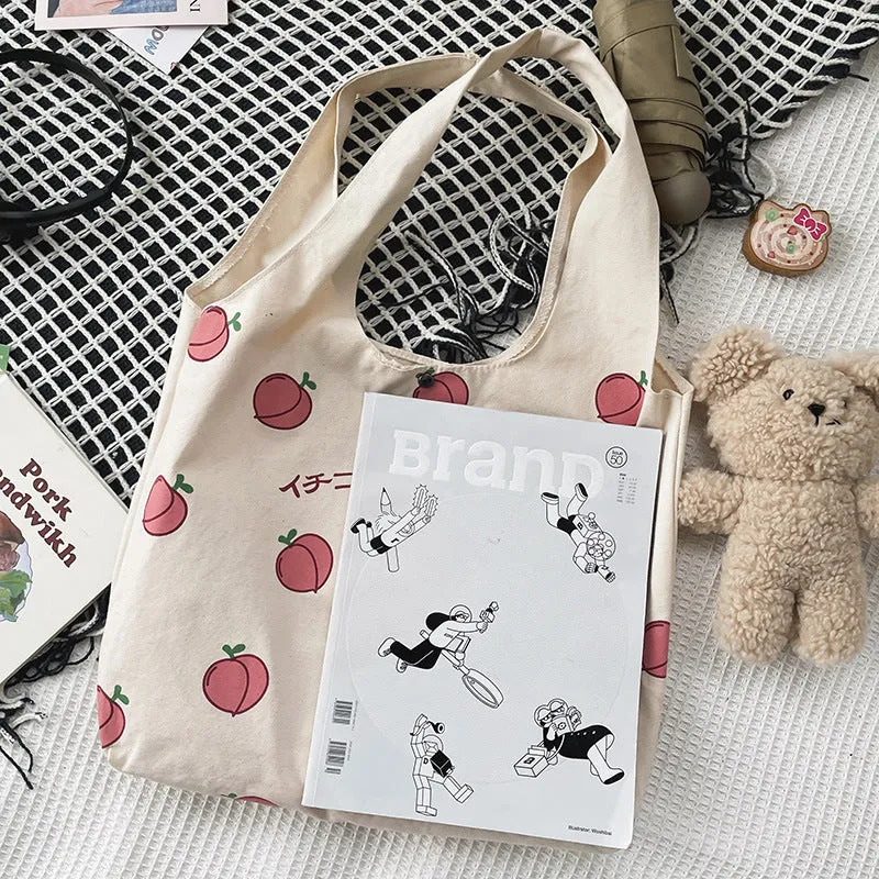 Sweet Peach Canvas Tote Bag