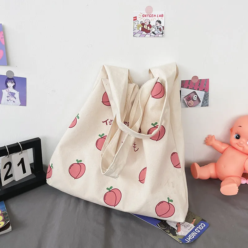 Sweet Peach Canvas Tote Bag