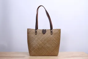 Tall Square Wicker Tote bag (Natural)