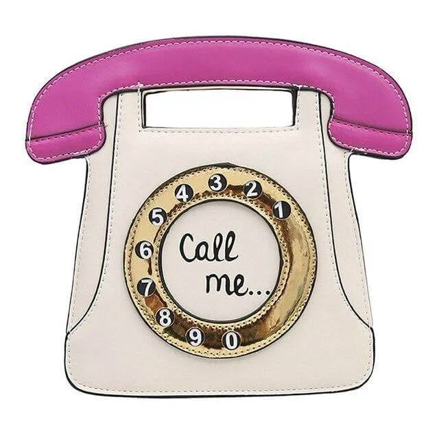 Telephone Shaped Women Retro Crossbody Handbag