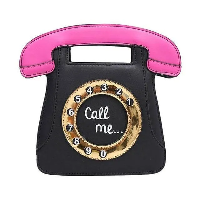 Telephone Shaped Women Retro Crossbody Handbag
