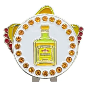 Tequila Bottle Golf Ball Marker Sombrero Hat Clip