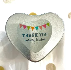Thank you nursery teacher heart candle