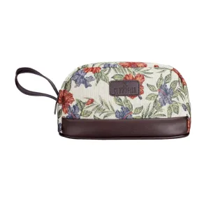 THE CLOWNFISH Men & Women Travel Pouch Toiletry Bag Shaving Kit Cosmetic Bag Toiletry Bag Travel Kit Travel Pouch Travel Kit Jolly Series (Maroon-Floral), 10 Centimeters, Standard