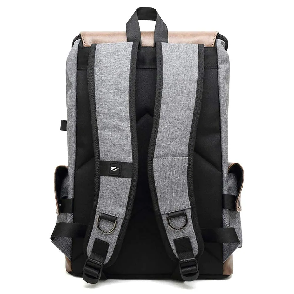 THE CLOWNFISH Unisex Backpack For Laptop Standard Backpack 15.6 Inch Bag (Grey With Khaki)