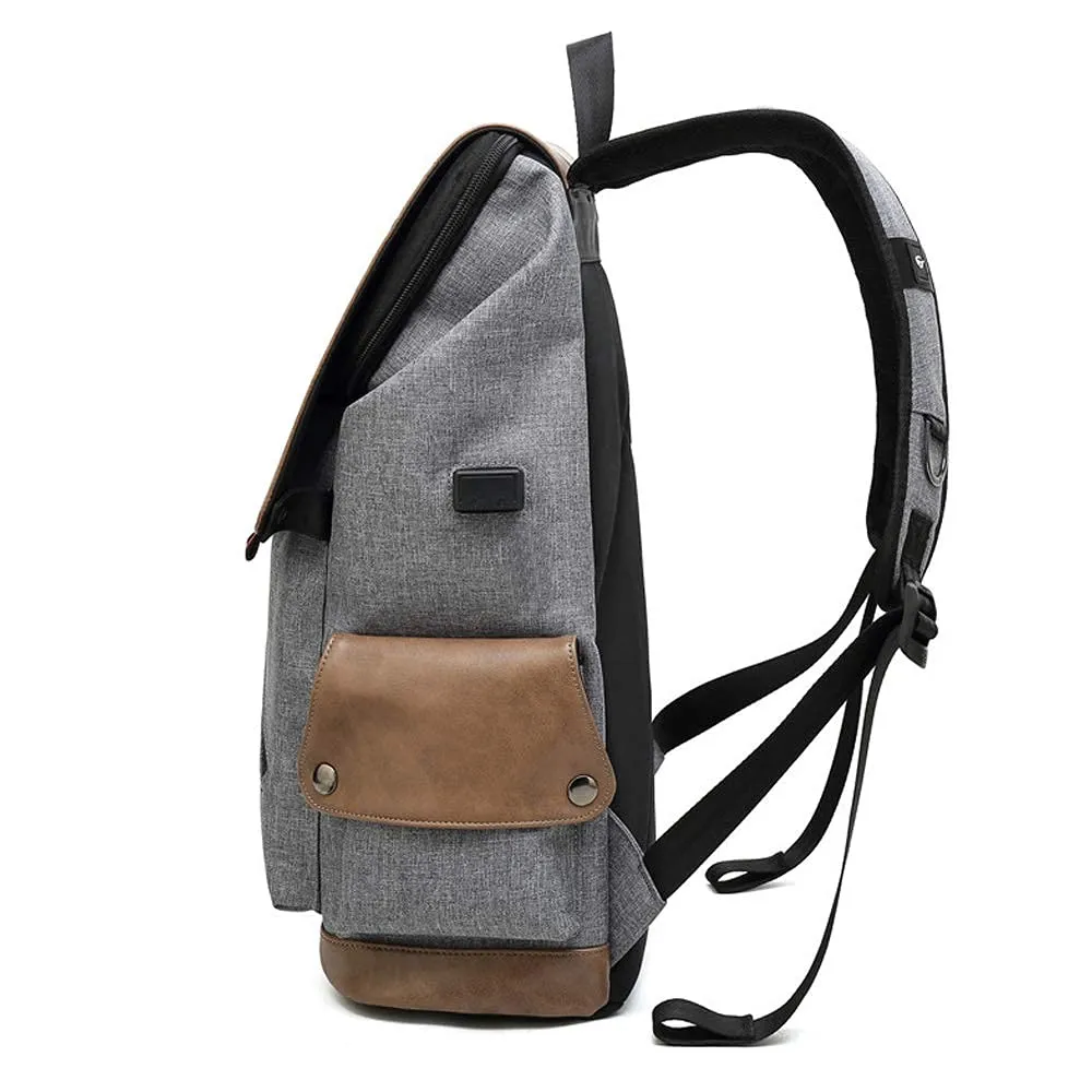 THE CLOWNFISH Unisex Backpack For Laptop Standard Backpack 15.6 Inch Bag (Grey With Khaki)