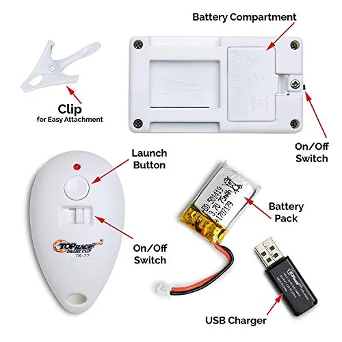 Top Race Drone Clip Object Launcher Delivery Clip, Drone Drop Device, Fits Most Drones