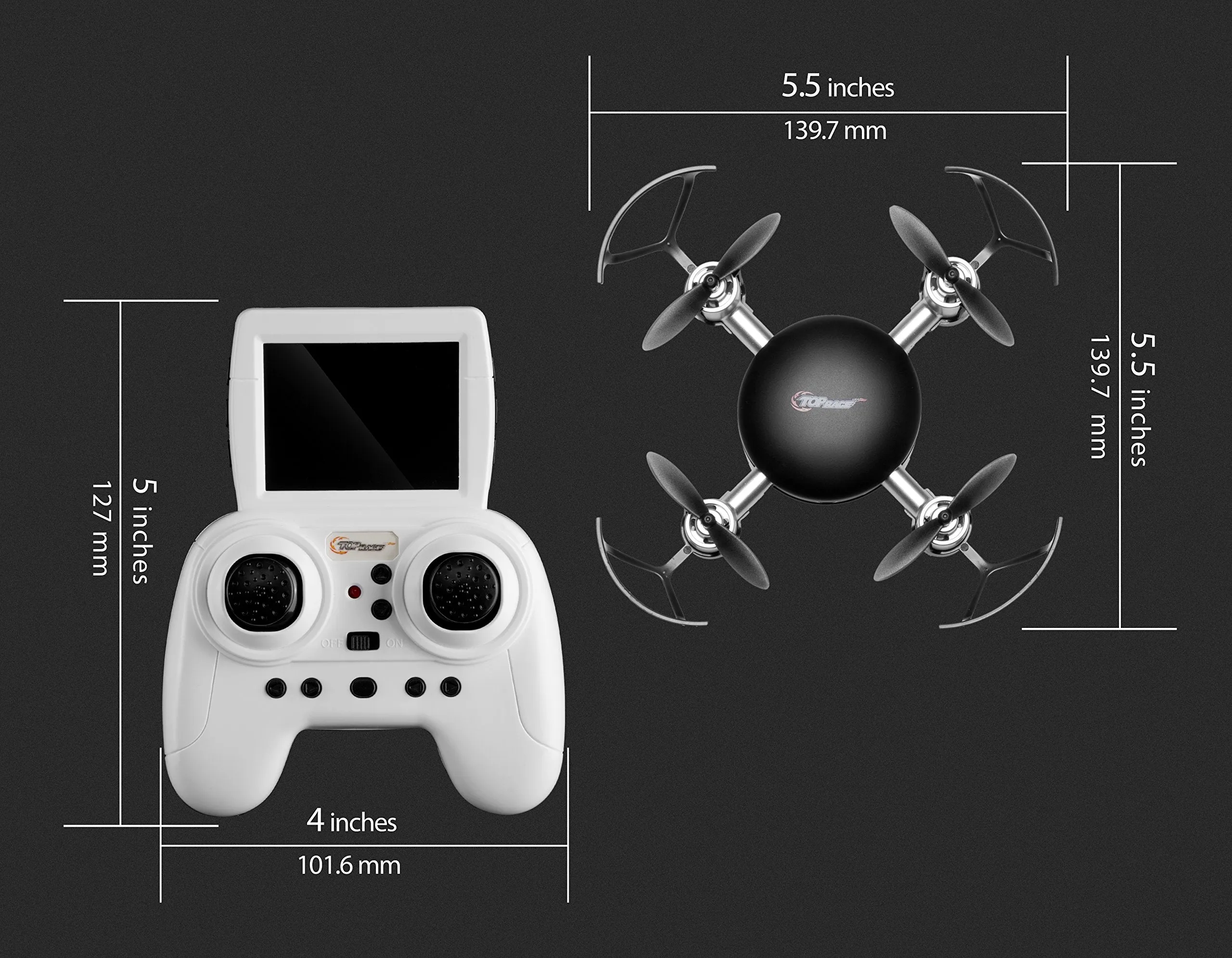 Top Race RC Mini SPY Drone with HD Camera Live Video, 2.4 Ghz, Mini FPV Drone with LCD