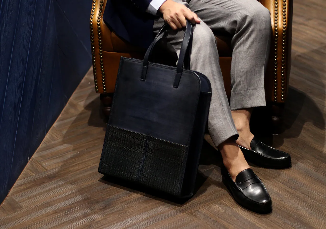 Tote Bag With Sedge (Patina Indigo)